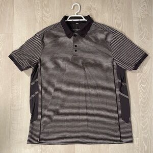 Lululemon Gray & Black Short Sleeve Polo size XXL